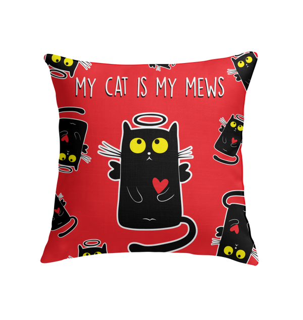 MY CAT IS MY MEWS throw pillow