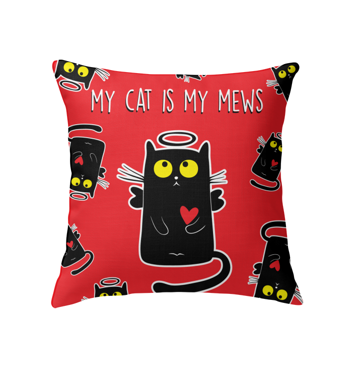 MY CAT IS MY MEWS throw pillow