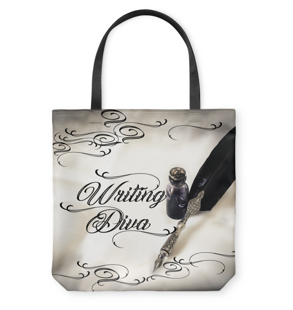 WRITING DIVA large tote bag